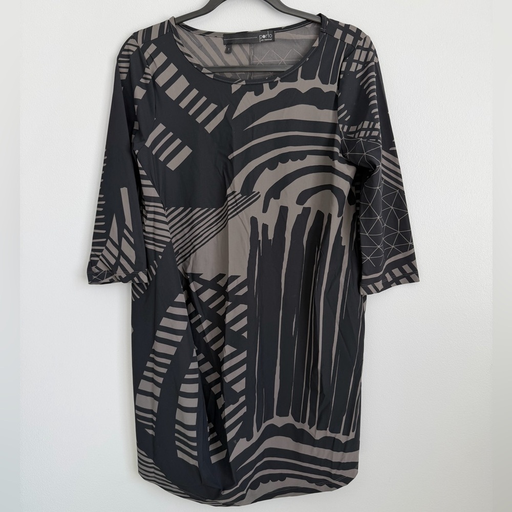 Porto San Francisco Size 1 (S) • Tunic Dress Black Lagenlook Asymmetrical.